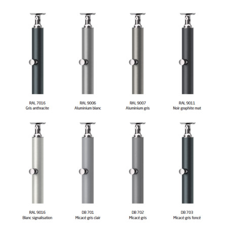 Rambarde inox poteaux laqués et inox brossé, 5 barres, française ou anglaise