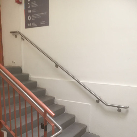 Main courante escalier ERP PMR en inox, en kit