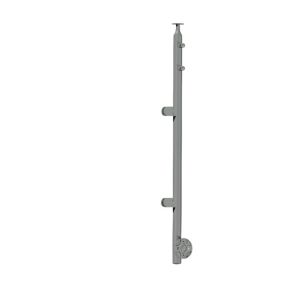 Poteau départ gauche pour verre 8,76 mm et 2 barres 12mm inox 316 brossé pose à l'anglaise