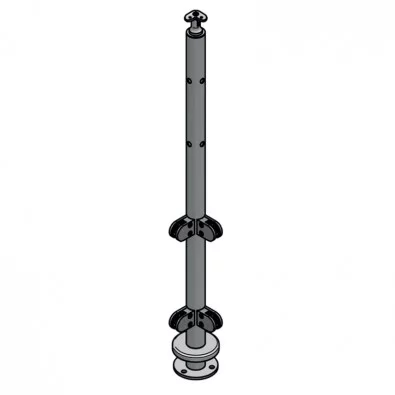 Poteau d'angle à 90° de garde corps à verre et barres 12mm inox 304 brossé