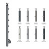 Poteau inox laqué (RAL au choix) de garde corps inox 5 barres à l'anglaise 0