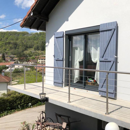 Garde corps à câbles en inox en kit à la française : terrasse, balcon, mezzanine