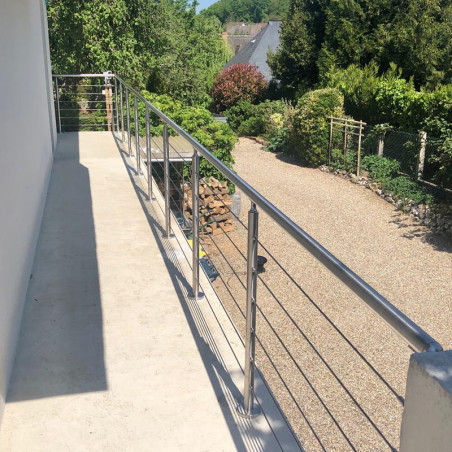 Garde corps à câbles en inox en kit à la française : terrasse, balcon, mezzanine