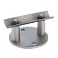 Platine de fixation garde corps à l'anglaise ronde pour tube rond inox, déport 90 mm 0