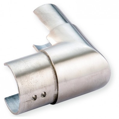 Coude à 90 vertical de tube à gorge rond ø 42,4 mm en inox 316 brossé Coude à 90 vertical de tube à gorge rond ø 42,4 mm en inox 316 brossé