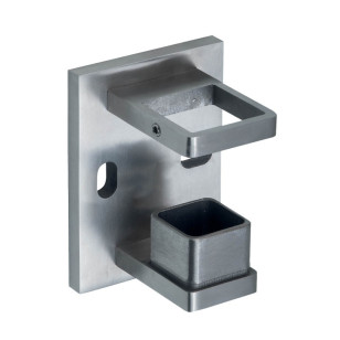 Platine de fixation garde corps anglaise pour tube carré 40 x 40mm inox 316