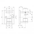 Platine de fixation garde corps anglaise pour tube carré 40 x 40mm inox 316 1