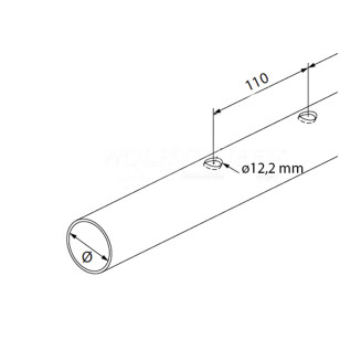 Barre à trous diamètre 42,4 mm de 2950 mm avec trous 12,2 mm tous les 110 mm inox 304 brossé