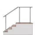 Rampe d'escalier sur poteaux, en kit, en inox 304 brossé 1