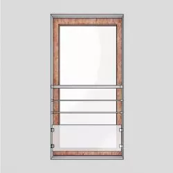Garde corps de porte fenetre à verre et barres inox en kit