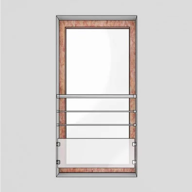 Garde corps de porte fenetre à verre et barres inox en kit