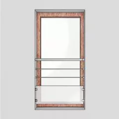 Garde corps de porte fenetre à verre et barres inox en kit