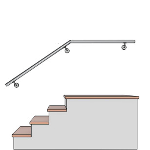 Main courante escalier inox en kit sur mesure
