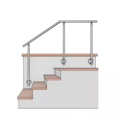 Main courante inox pose latérale sur muret en kit