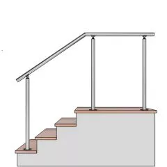 Main courante sur poteaux inox en kit