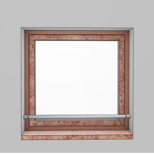 Barre d'appui de fenêtre ronde en inox brossé diamètre 42,4 mm