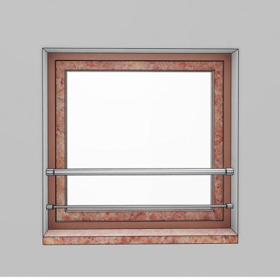 Garde corps de fenetre en inox brossé diamètre 33,7 mm et 1 lisse 12 mm