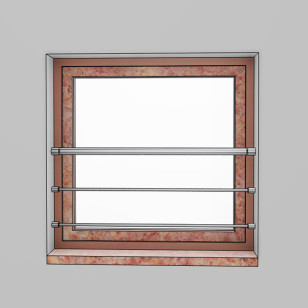 Garde corps de fenêtre sur mesure en inox diamètre 33,7 mm et 2 lisses 12 mm