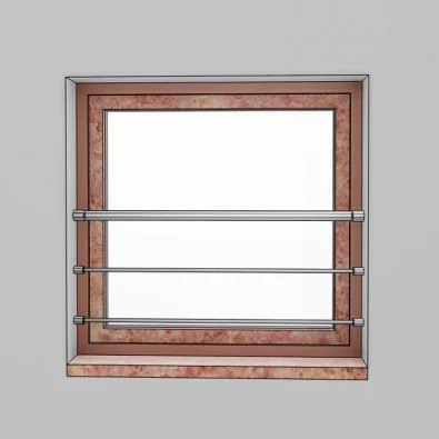 Garde corps de fenêtre sur mesure en inox diamètre 33,7 mm et 2 lisses 12 mm