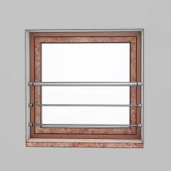 Garde corps de fenêtre sur mesure en inox diamètre 33,7 mm et 2 lisses 12 mm