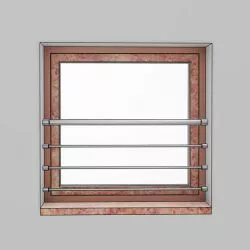 Garde corps de fenêtre sur mesure en inox diamètre 33,7 mm et 3 lisses 12 mm