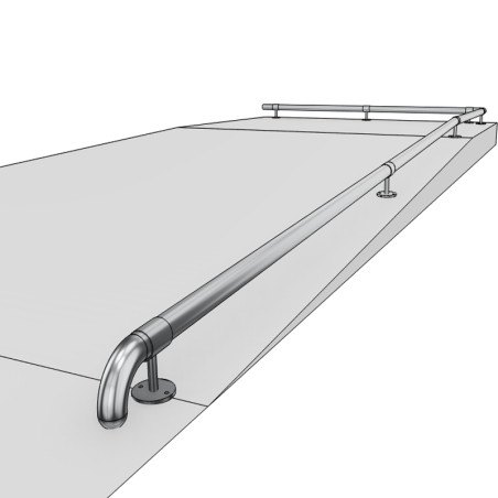Chasse-roues rampe Pmr en inox en kit adaptable toutes configurations