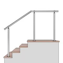 MCTECH® garde-corps en acier inoxydable main courante Rampe descalier 2 poteaux avec/sans traverses pour les escaliers balcon Parapet