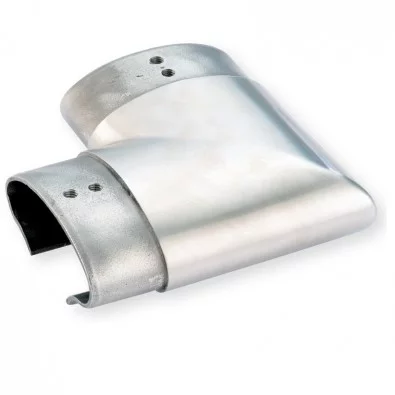 Coude à 90 horizontal de tube à gorge ovale 80 x 40 mm inox 316 brossé Coude à 90 horizontal de tube à gorge ovale 80 x 40 mm inox 316 brossé