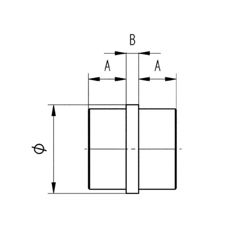 Raccord droit de main courante inox 304 brossé 48,3 mm