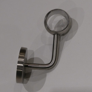 Support mural de main courante ø 42,4 mmavec bague et cache platine ajusté inox 316 brossé