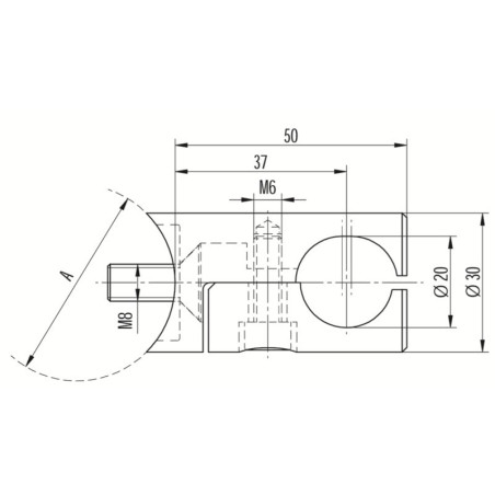 Pince à cadre rond à fixer sur support plat en inox 304 brossé
