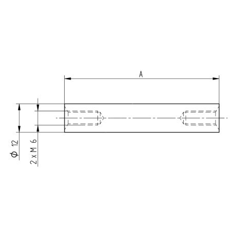 Tige 110 mm ø 12 mm taraudée M6 des 2 côtés en inox 304 brossé.