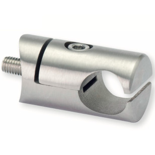 Pince à cadre rond à fixer sur tube rond ø 42,4 mm en inox 304 brossé