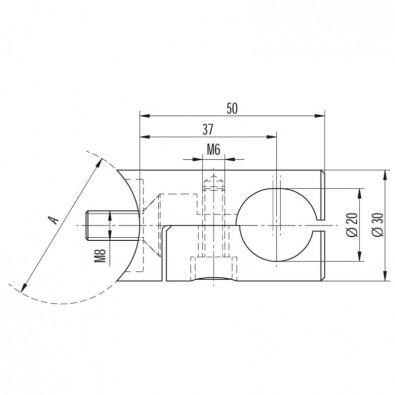 Pince à cadre rond à fixer sur tube rond ø 48,3 mm en inox 304 brossé Pince à cadre rond à fixer sur tube rond ø 48,3 mm en inox 304 brossé