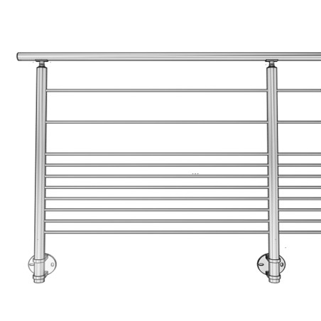 Rambarde inox en kit 10 barres à l'anglaise