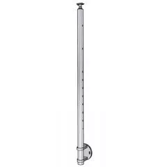 Poteau de milieu de garde corps inox 304 brossé remplissage 10 barres ø 12 mm à l'anglaise