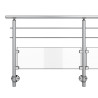 Poteau de garde corps inox à l'anglaise à verre et barres, départ droite 4