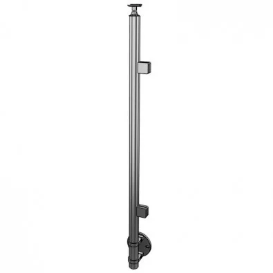 Poteau de garde corps inox à l'anglaise à verre départ gauche