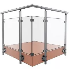 Garde corps terrasse, balcon, mezzanine inox et verre en kit à l'anglaise