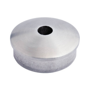 Bouchon massif  percé bombé de tube rond inox 42,4 mm inox 304 brossé