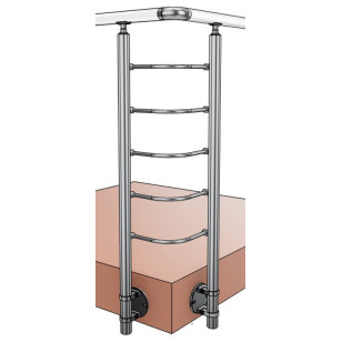 Kit complet angle à 90° avec 2 poteaux, 5 coudes pour câble et 1 pour main courante