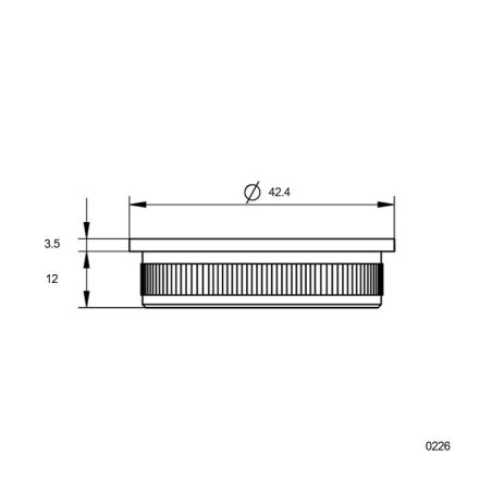 Plan coté du bouchon inox 304 pour le bas d'un poteau à l'anglaise