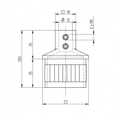 Bouchon support de main courante pour tube 40x40 mm en inox 304 brossé Bouchon support de main courante pour tube 40x40 mm en inox 304 brossé