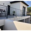 Garde corps terrasse ou balcon acier design en kit avec 10 lisses et main courante 6
