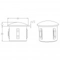 Bouchon bombé pour tube inox rond 16 mm ép 1 à 2 mm, inox 316 brossé 1