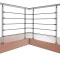 Garde corps de terrasse en inox en kit à 5 câbles, à la française 12