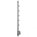 Poteau de garde corps inox à 5 barres à l'anglaise déport du mur 45 mm, platine à colliers 0