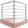 Garde corps de terrasse en inox en kit à 5 câbles, à la française 9