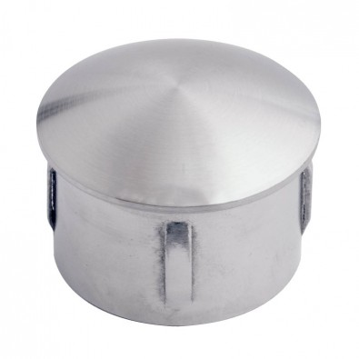 Bouchon bombé pour tube inox rond 42,4 mm ép 2-2,6 mm inox 316 brossé