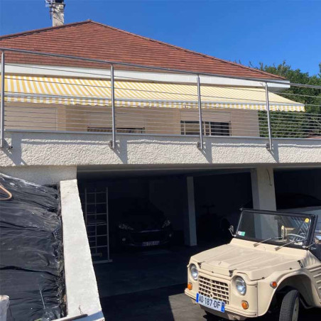 Rambarde inox terrasse exterieur 10 barres à l'anglaise
